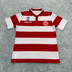 Platanias FC Football Jersey Youth Boys XXS Red White Soccer Greece Macron Shirt